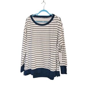 Jones New York Sport Womens 2X Striped Long Sleeve Top NWT Thumbhole Sleeve ws44